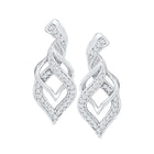Diamond Twist Spade Stud Earrings: A Dazzling Masterpiece in 10kt White Gold Top view from the 10Kt White Gold Womens Round Diamond Twist Spade Stud Earrings 1 5 Cttwpin209161 collection by Splendid Jewellery