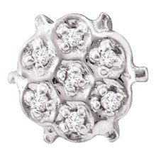 Load image into Gallery viewer, Dazzling 10kt White Gold Diamond Cluster Stud Earrings  Top View from Splendid Jewellery
