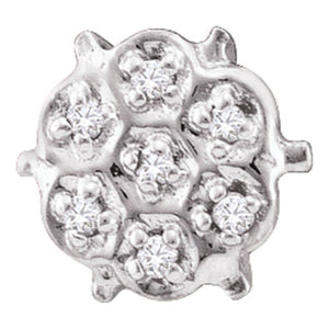 Earrings | 10kt White Gold Womens Round Prong-set Diamond Cluster Stud Earrings 1/20 Cttw | Splendid Jewellery GND