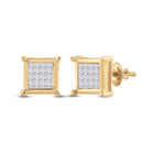 10kt Golden Princess Diamond Square Earrings - A Dazzling Masterpiece product  Top View from Splendid Jewellery