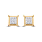 10kt Golden Princess Diamond Square Earrings - A Dazzling Masterpiece product Side View from Splendid Jewellery