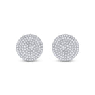 Captivating Cluster of Brilliance: 10kt Yellow Gold Womens Round Diamond Circle Cluster Earrings 1/3 Cttw product Side View from Splendid Jewellery