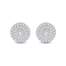 Load image into Gallery viewer, Radiant Reflections: 10kt Yellow Gold Women&#39;s Diamond Circle Earrings product Side View from Splendid Jewellery