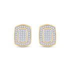 10kt Yellow Gold Diamond Cluster Earrings: Timeless Elegance and Sparkling Sophistication product Side View from Splendid Jewellery