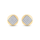 Radiant Splendor: 10kt Yellow Gold Diamond Cluster Earrings product Side View from Splendid Jewellery