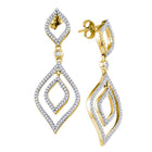 Radiant Brilliance: 10kt Yellow Gold Womens Diamond Dangle Earrings  Top View from Splendid Jewellery