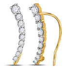 Splendid Journey of Diamonds: 10kt Yellow Gold Women's Climber Earrings  Top View from Splendid Jewellery