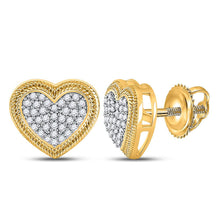 Load image into Gallery viewer, Captivating Love&#39;s Embrace Diamond Heart Cluster Earrings  Top View from Splendid Jewellery