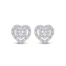 Load image into Gallery viewer, Heart of Gold Diamond Earrings product Side View from Splendid Jewellery