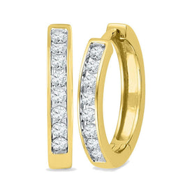 Splendid Jewellery 10kt Yellow Gold Diamond Hoop Earrings - Elegant Brilliance for Every Occasion  Top View from Splendid Jewellery