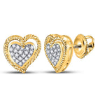 Captivating Heart Cluster Diamond Earrings in 10kt Yellow Gold  Top View from Splendid Jewellery
