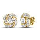 10kt Golden Pinwheel Diamond Earrings: A Whimsical Sparkle  Top View from Splendid Jewellery
