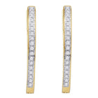 Radiant Brilliance: 10kt Yellow Gold Diamond Single Row Hoop Earrings  Top View from Splendid Jewellery