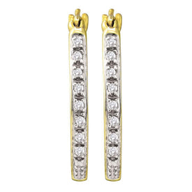 10kt Golden Glow Diamond Hoop Earrings: A Radiant Touch of Elegance  Top View from Splendid Jewellery