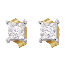 Load image into Gallery viewer, Splendid Jewellery 10kt Yellow Gold Diamond Solitaire Earrings  Top View from Splendid Jewellery