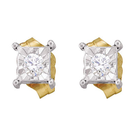 Splendid Jewellery 10kt Yellow Gold Diamond Solitaire Earrings  Top View from Splendid Jewellery
