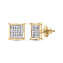 Load image into Gallery viewer, Radiant Gold Square Diamond Earrings - Top View