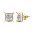 Radiant Gold Square Diamond Earrings - Top View