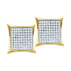 10kt Yellow Gold Diamond Square Kite Cluster Earrings - Luxe Brilliance by Splendid Jewellery  Top View from Splendid Jewellery