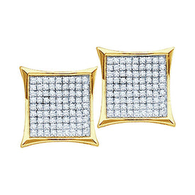 10kt Yellow Gold Diamond Square Kite Cluster Earrings - Luxe Brilliance by Splendid Jewellery  Top View from Splendid Jewellery