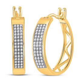 Splendid Jewellery's Triple Row Diamond Hoop Earrings  Top View from Splendid Jewellery