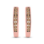 14kt Rose Gold Brown Diamond Hoop Earrings: Timeless Elegance and Sophistication - Side View