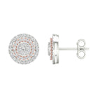 14kt Dual-Tone Gold Diamond Cluster Earrings: A Radiant Marvel by Splendid Jewellery - Top View