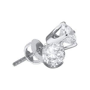 Earrings | 14kt White Gold Unisex Round Diamond Solitaire Stud Earrings 5/8 Cttw | Splendid Jewellery GND