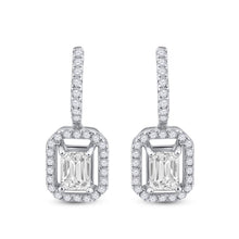 Load image into Gallery viewer, Exquisite Emerald Brilliance Dangle Earrings - Side View