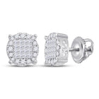 14kt White Gold Princess Diamond Cluster Earrings: A Radiant Treasure  Top View from Splendid Jewellery