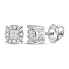 14kt White Gold Princess Diamond Cluster Earrings - A Dazzling Affair - Top View