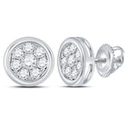 14kt White Gold Cluster Brilliance Stud Earrings  Top View from Splendid Jewellery