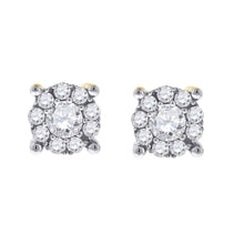 Load image into Gallery viewer, 14kt White Gold Diamond Brilliance Cluster Earrings - Top View