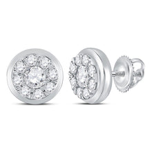 Load image into Gallery viewer, 14kt White Gold Diamond Cluster Brilliance Stud Earrings  Top View from Splendid Jewellery