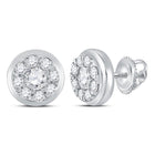 14kt White Gold Diamond Cluster Brilliance Stud Earrings  Top View from Splendid Jewellery
