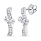 14kt White Gold Diamond Bypass Drop Earrings - Elegant Brilliance  Top View from Splendid Jewellery