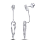 14kt White Gold Sparkling Diamond Fashion Earrings - Radiant Glamour - Top View