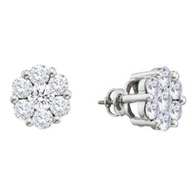 Load image into Gallery viewer, Sparkling Diamond Blossom Earrings  Top View from Splendid Jewellery