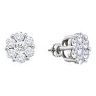 Sparkling Diamond Blossom Earrings  Top View from Splendid Jewellery