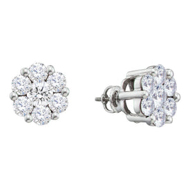Sparkling Diamond Blossom Earrings  Top View from Splendid Jewellery