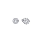 14kt White Gold Floral Brilliance Diamond Stud Earrings  Top View from Splendid Jewellery