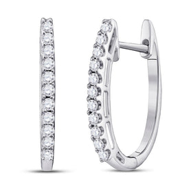14kt White Gold Diamond Brilliance Hoop Earrings  Top View from Splendid Jewellery