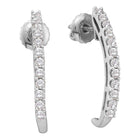 Radiant Brilliance: 14kt White Gold Womens Round Diamond J Half Hoop Earrings 1/2 Cttw  Top View from Splendid Jewellery