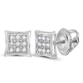 14kt White Gold Diamond Kite Cluster Earrings: A Mesmerizing Sparkle of Elegance  Top View from Splendid Jewellery