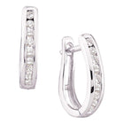 14kt White Gold Diamond Sparkle Hoop Earrings  Top View from Splendid Jewellery
