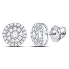 14kt White Gold Dazzling Diamond Cluster Stud Earrings  Top View from Splendid Jewellery