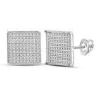 14kt White Gold Square Diamond Earrings: A Modern Twist on Classic Elegance  Top View from Splendid Jewellery