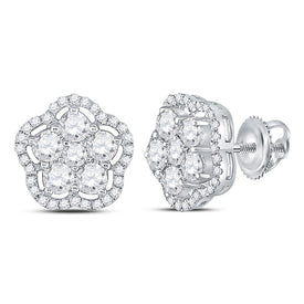 Dazzling Starlight Diamond Cluster Earrings - Top View