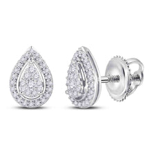 Load image into Gallery viewer, 14kt Diamond Teardrop Earrings - Timeless Elegance in White Gold - Top View