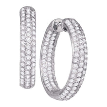 Load image into Gallery viewer, 14kt White Gold Diamond Brilliance Hoop Earrings  Top View from Splendid Jewellery